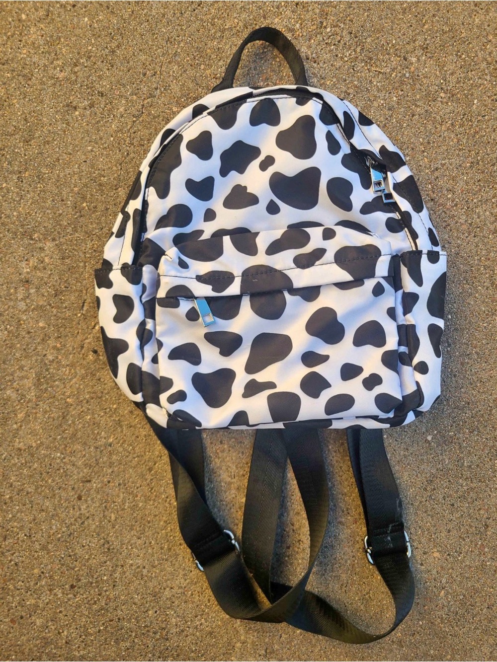 Kids Black & White Cow Print Mini Backpack